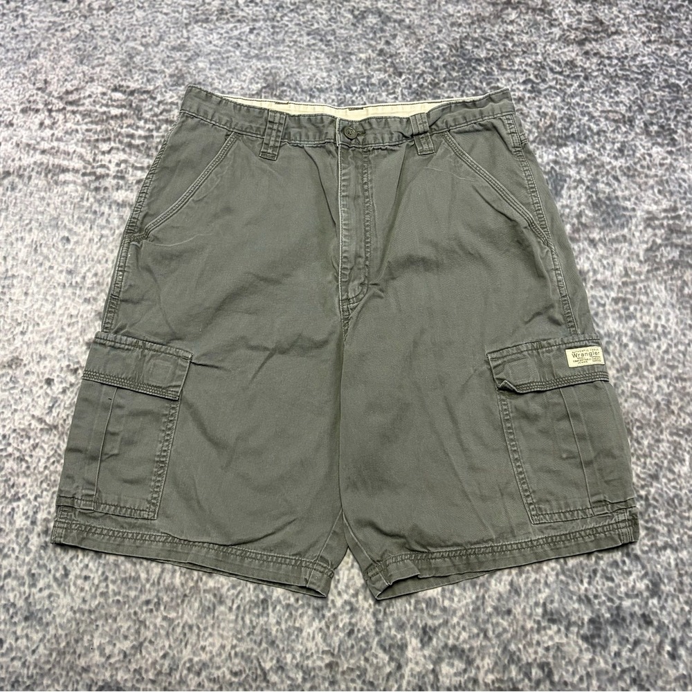 Wrangler Cargo Shorts Mens 32 Green Utility Outdoors Work Skater Y2K